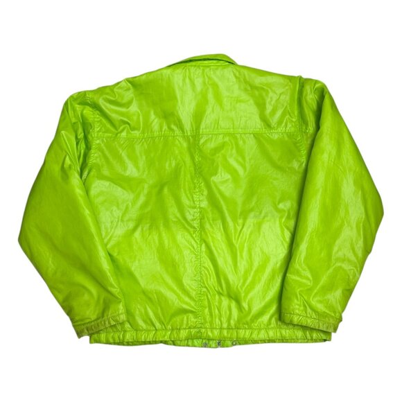 STEVE MADDEN Vintage Y2K Lime Green Designer Bomber Jacket Womens Medium - Picture 3 of 8